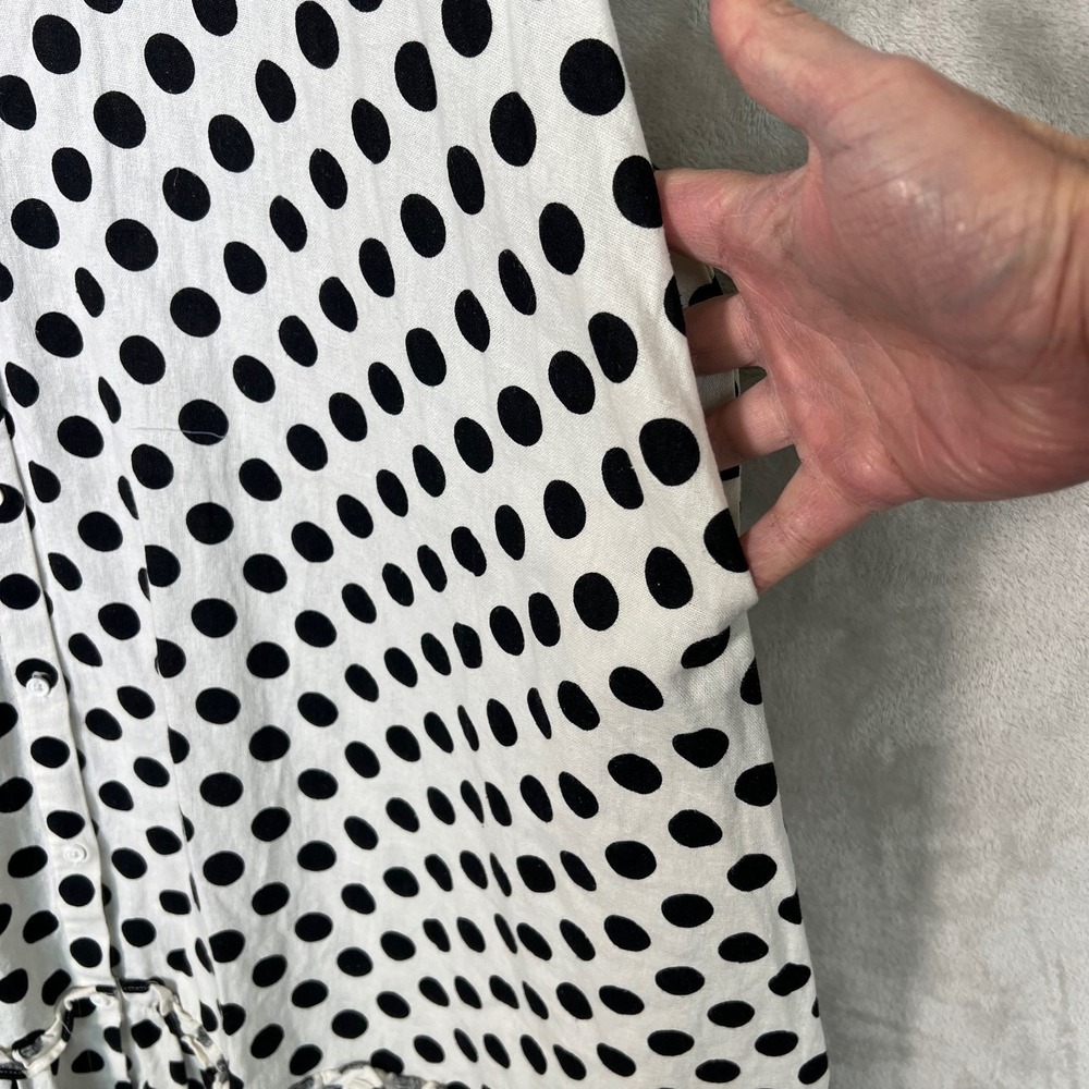 Lisa Marie Fernandez Target Dress Linen Blend Polka Dot Button Front Size Small - Picture 4 of 10